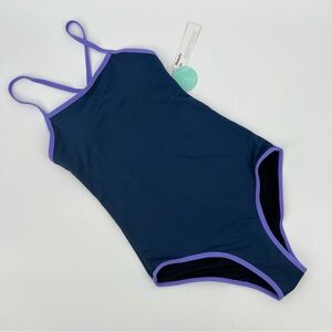 Beautikini | Medium (36) Leakproof One Piece Period Swimwear | Navy Lilac | NWT